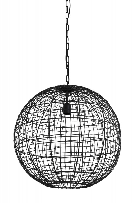 HANING LAMP BALL WOVEN WIRE BLACK - HANGING LAMPS